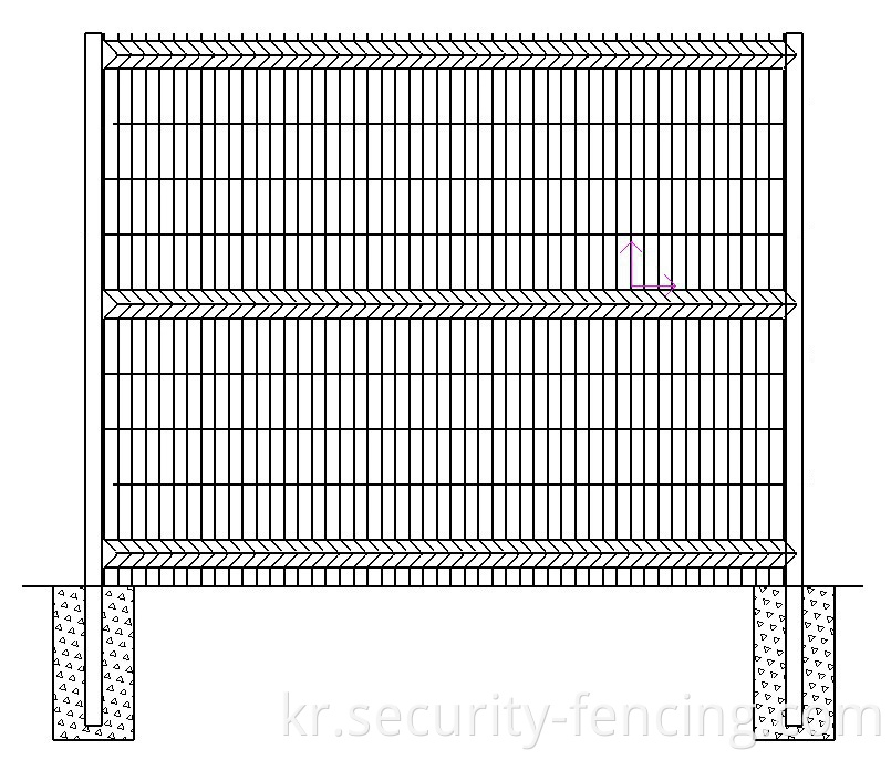 파우더 코팅 용접 메쉬 울타리 PVC SLATS 정원 교도소 국경 철도 발전소를위한 프라이버시 울타리